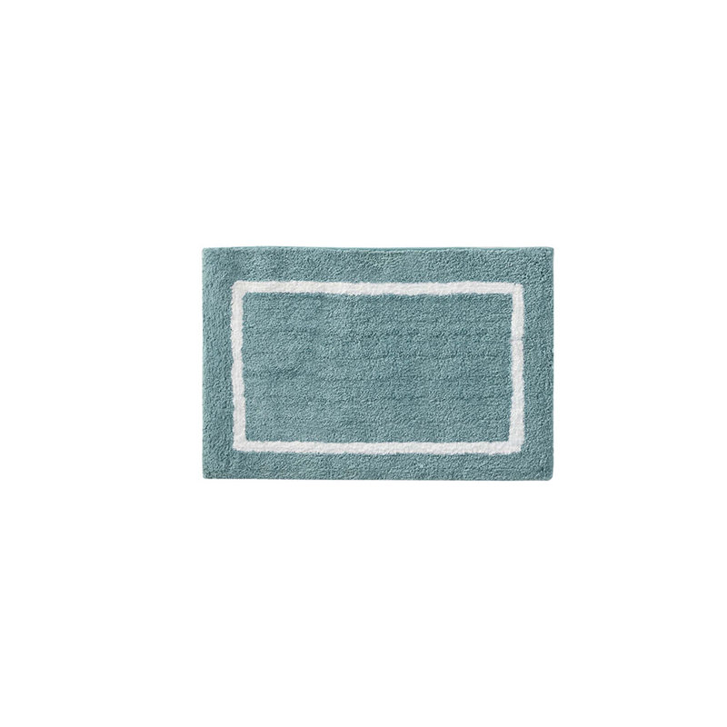 Reversible High Pile Tufted Microfiber Bath Rug, Aqua, Single - 34" L x 21" W