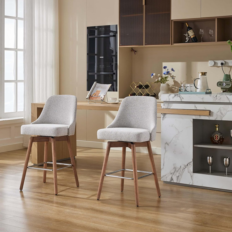 Ensemble de 2 tabourets pivotants 26 "à hauteur de comptoir, Blanc
