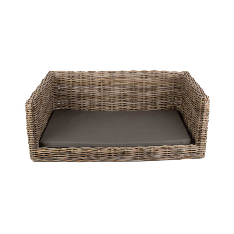 Zahir Luxury Rattan Dog Sofa Bed, Large (96cm W x 68cm D)