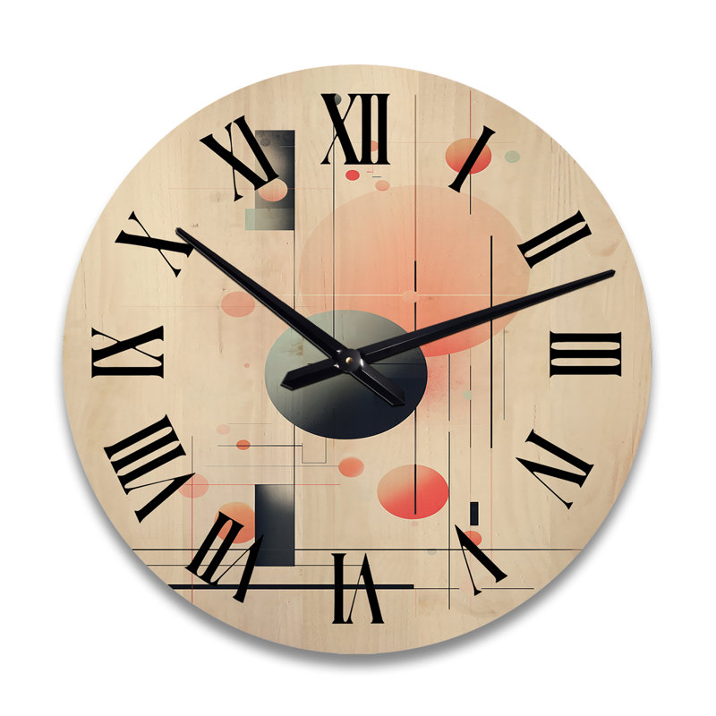 Horloge murale géométrique moderne en bois, Grand