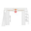 Lit mezzanine double en bois avec bureau intégré, glissade, panier de basketball et escalier avec rangement, blanc-53347125