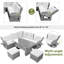 L'ensemble de mobilier d'extérieur en rotin pour patio comprend une table réglable avec un fauteuil inclinable extensible et deux repose-pieds beige