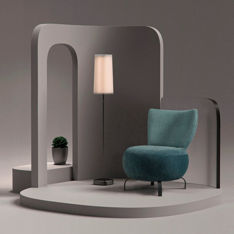 Kyzer Upholstered Slipper Chair, Turquoise