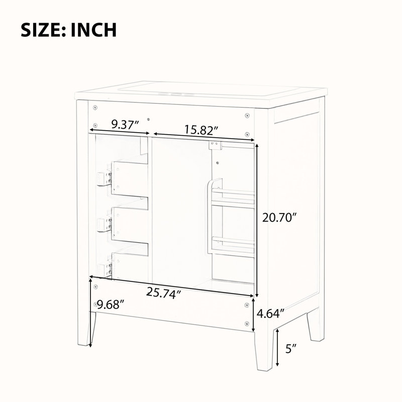 Bathroom Vanity without Sink, Cabinet Base Only