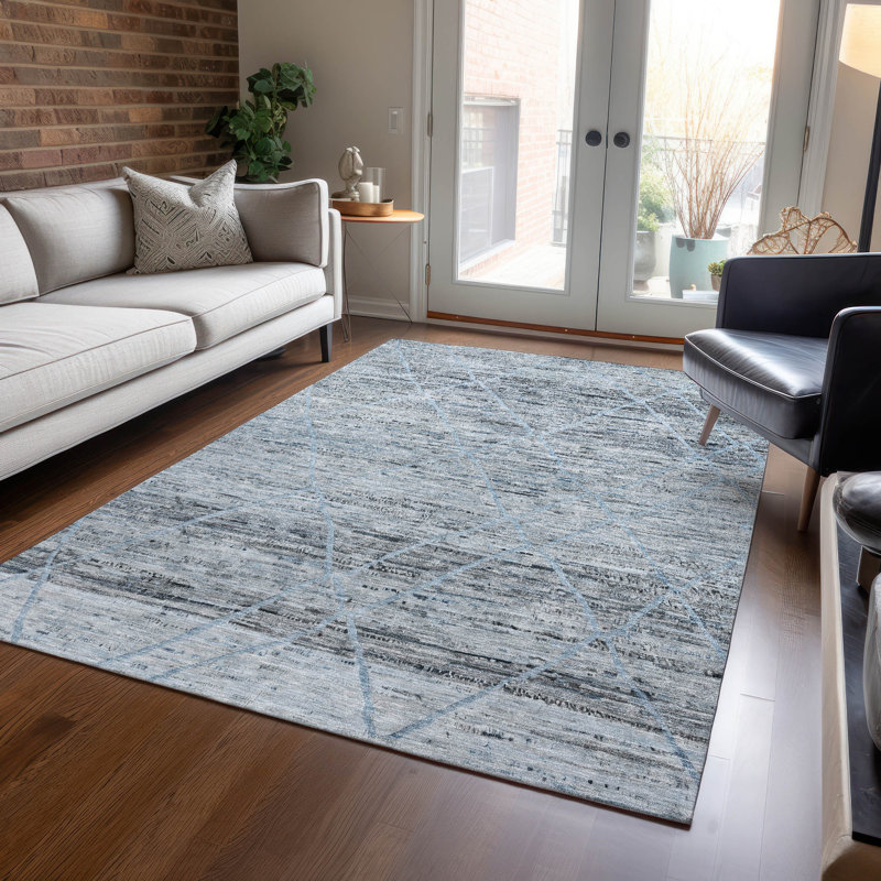 Tapis intérieur / extérieur bleu Flamara, 10 pi x 14 pi