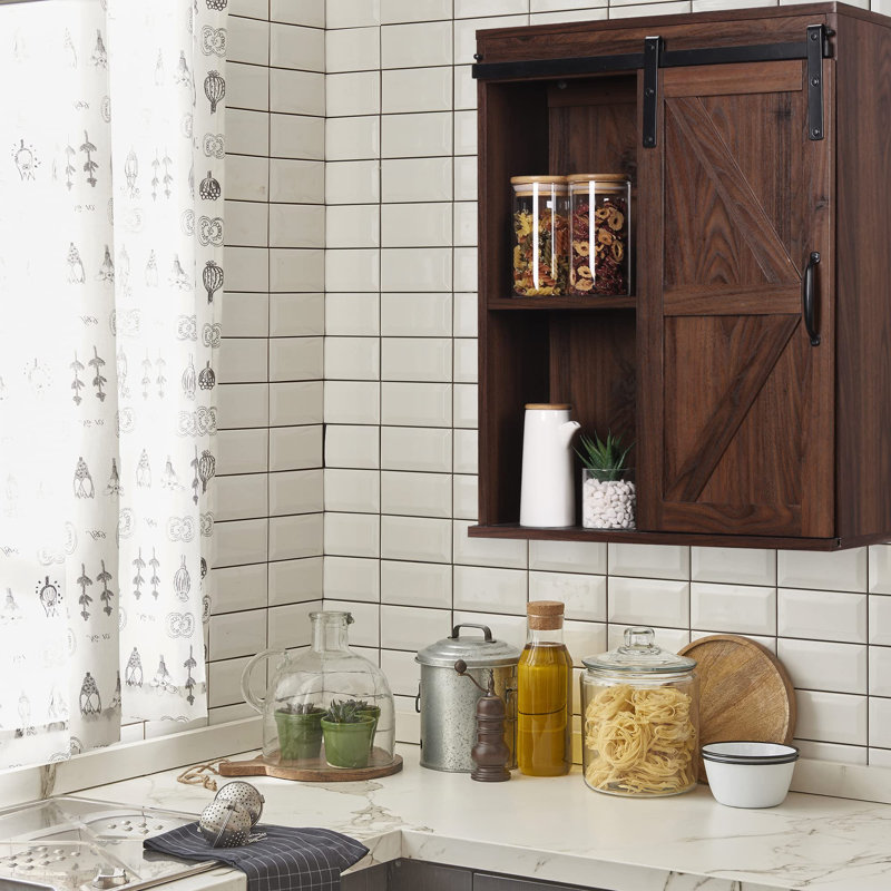 Armoire de salle de bain murale Breene, Noyer