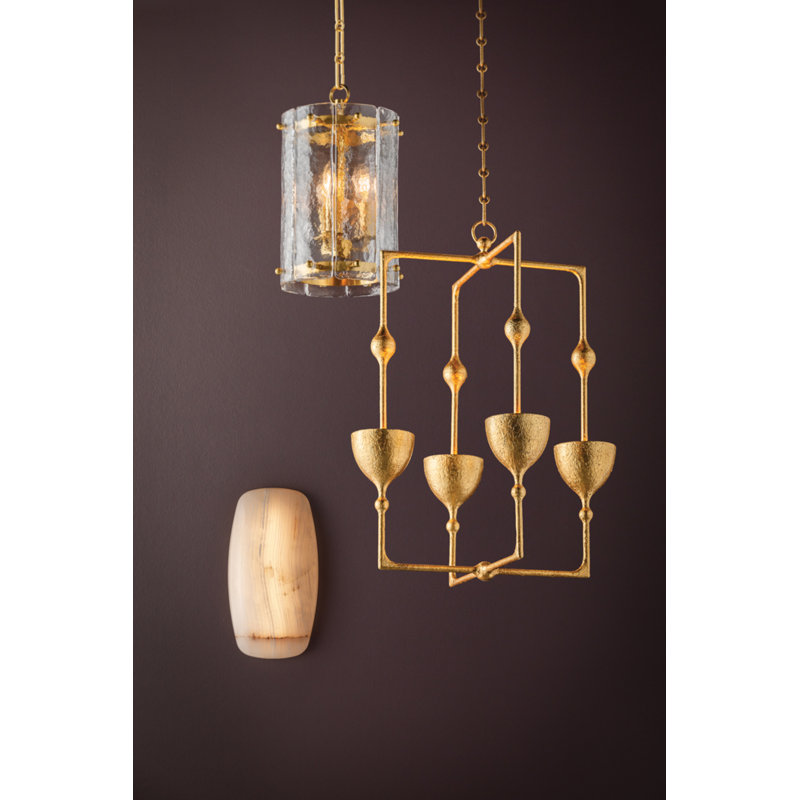 Antalya 4 Light Lantern, Vintage Gold Leaf, 30.25" H x 22" W x 22" D