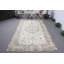 Grand tapis turc beige en laine Oushak - idéal pour rehausser l'esthétique de la salle à manger