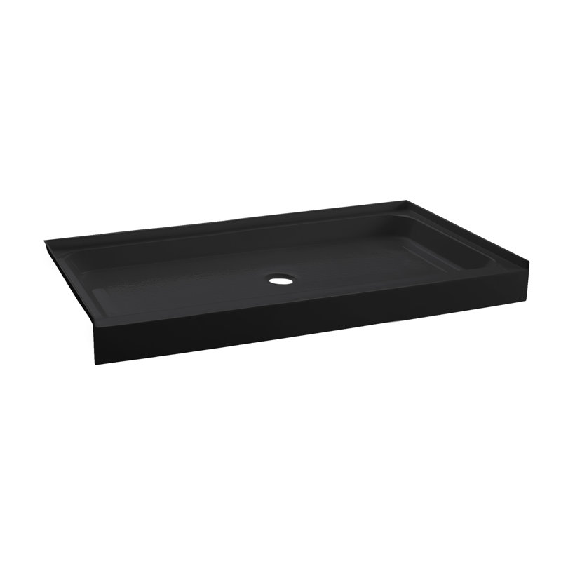 Voltaire 60" x 32" Single-Threshold, Shower Base, Center, Black