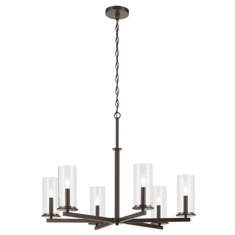 Lustre 6 lumières 21,75 "21,75", Bronze