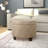 Round Faux Leather Storage Ottoman - Taupe