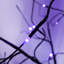 3 arbres avec lumières mauves - arbres artificiels noirs de 4 pi, 5 pi et 6 pi pour des vitrines créatives, pièce de système de branche articulée éclairée Spooky Glow, décor de maison hantée, vinyle ignifuge