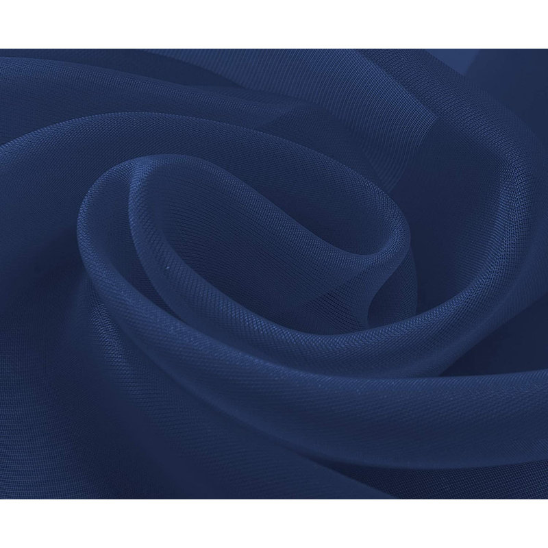 Rideau en contour de fenêtre transparent Brannon, Bleu marine