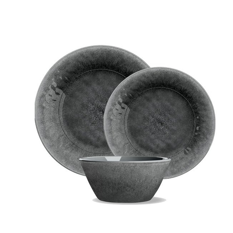 Keirin 22cm Melamine Salad Plate, Grey