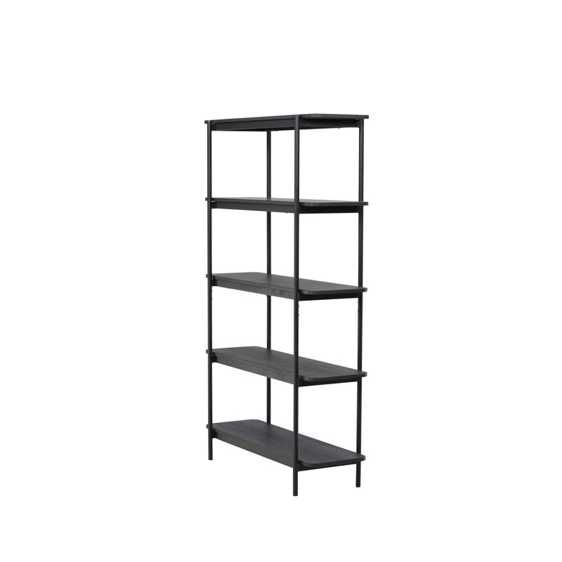 Arihan 190cm H x 120cm W Standard Bookcase, Black