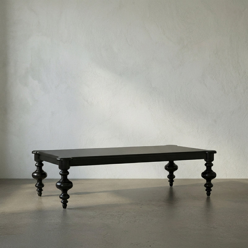 Graff Solid Wood Coffee Table, Hand Rubbed Black