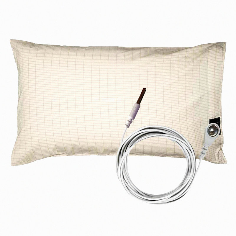 SilverSleep Grounding Pillowcase - 15ft Cord for Better Sleep | Conductive Silver Fiber Earthing Pillowcase 20x36in | Grounding Therapy Bedding