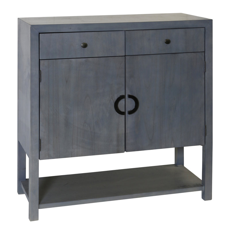 Two Door Cabinet Chest With Drawer - Dusty Blue