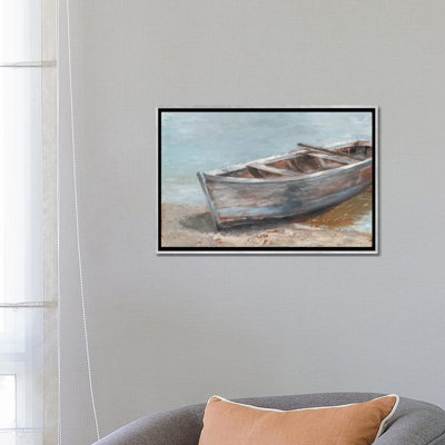 «Whitewashed Boat II» par Ethan Harper - reproduction d'art encadrée