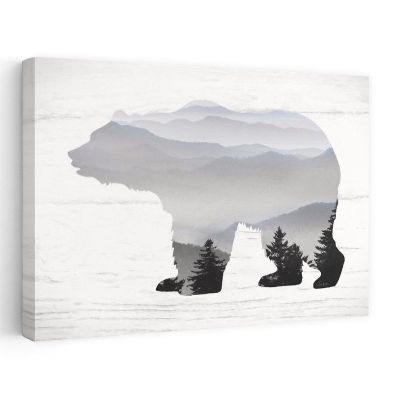 Ours de montagne II abstrait contemporain, paysage de montagne, art, H 32 po x l 48 po
