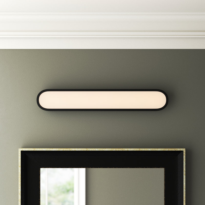 Celise Lamaria Dimmable LED Bath Bar, Black/White, 30"