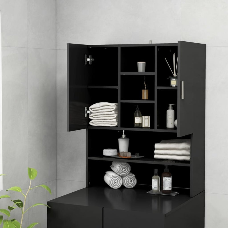 Awan Washing Machine Cabinet 70,5x25,5x90 cm, Black
