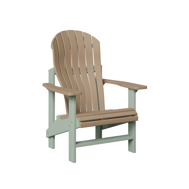 Berlin Gardens Contour Upright Adirondack Chair, Weatherwood with Seafoam