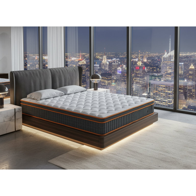 Matelas double pleine grandeur, hybride de 12 pouces avec mousse à mémoire de forme et ressorts ensachés, fermeté modérée pour soulager le stress et un sommeil confortable