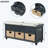 42" Wide Shoe Storage Bench with Cushion Entryway Bench with 3 Drawers and 3 Rattan Baskets-2063284104