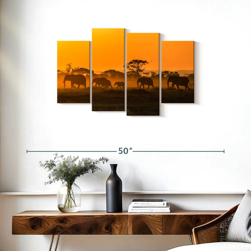Brampt Amboseli Elephants, 22'' H x 36'' W