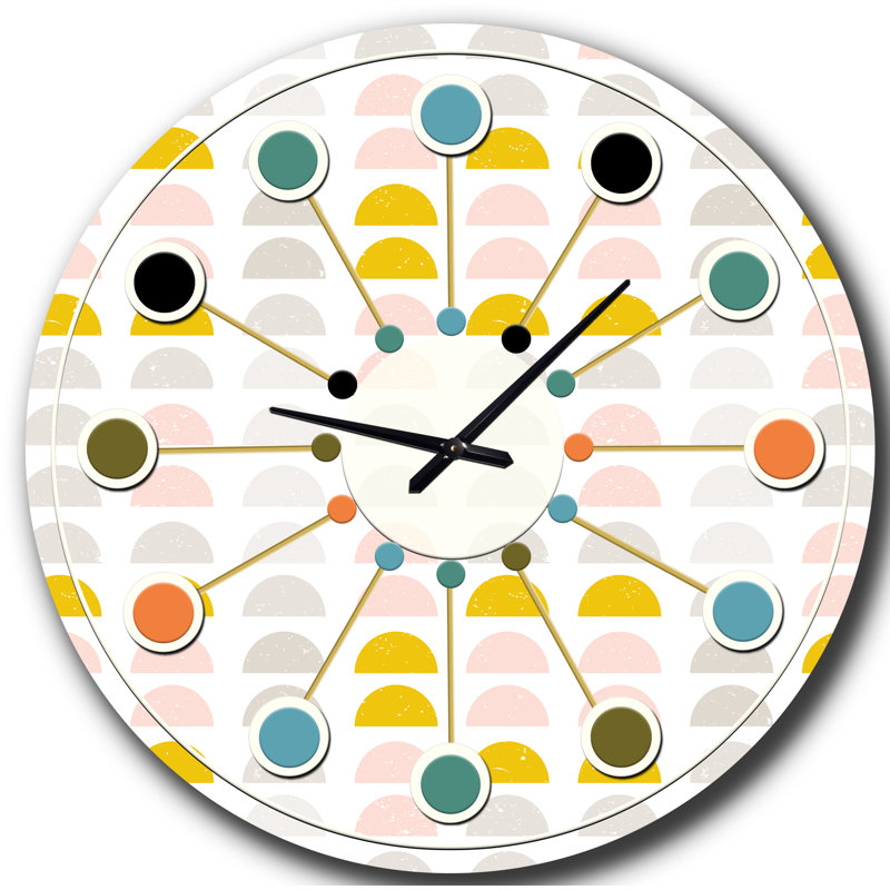 Horloge murale rétro Mid-Century, Moyenne