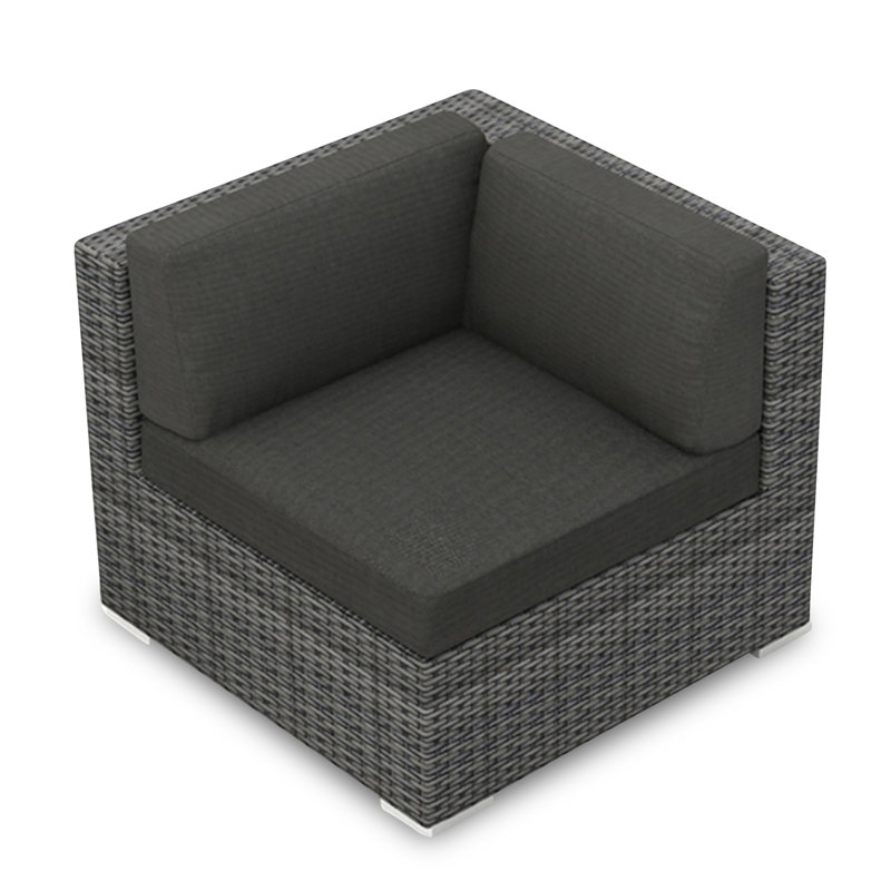 Chaise de patio avec coussin Suffern, Toile gris anthracite Sunbrella®
