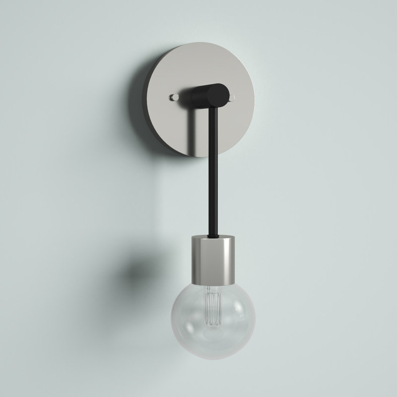 Applique murale articulée à 1 lumière Chelvey, Nickel poli, Transparent