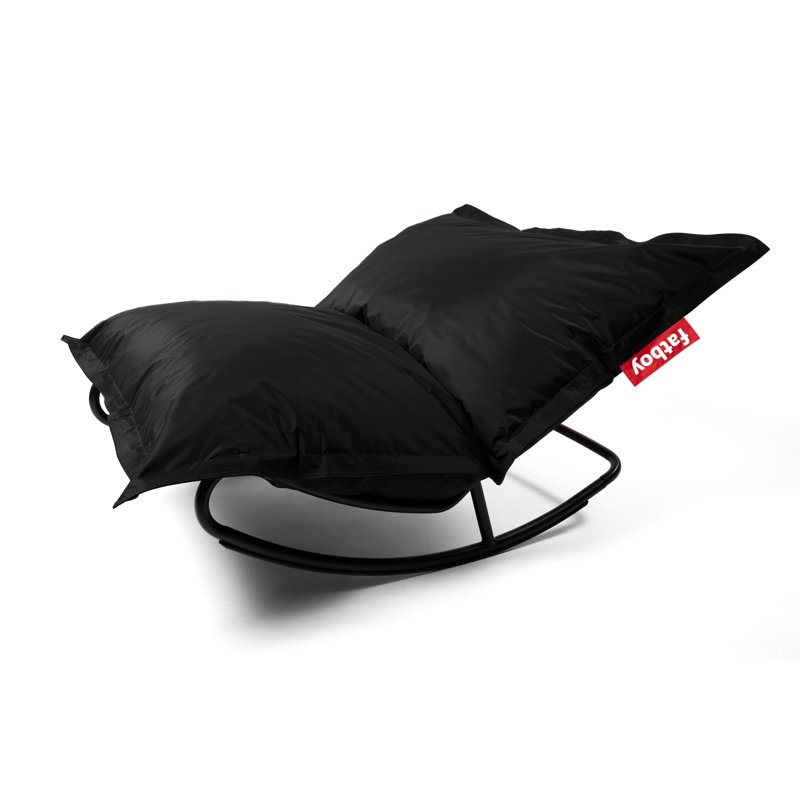 Rock 'n Roll Medium Bean Bag Chair, Black Nylon