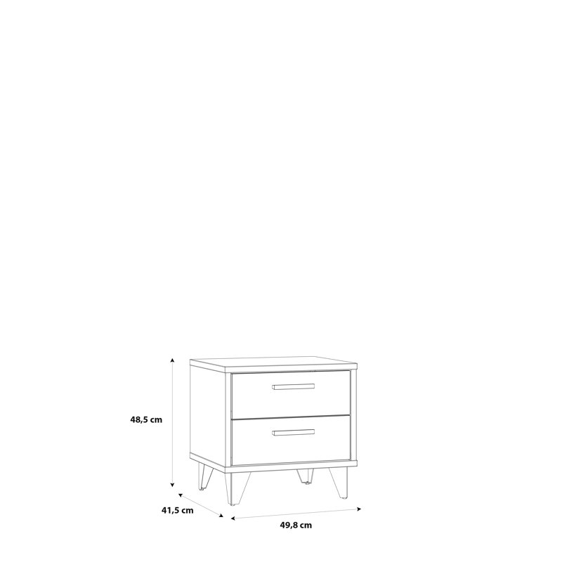 Oquinn 49.8cm W Engineered Wood Bedside Table