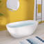 Baignoire de trempage autoportante en acrylique de 55 po x 29,5 po avec trop-plein encastré et bonde anti-colmatage chromée-91906326
