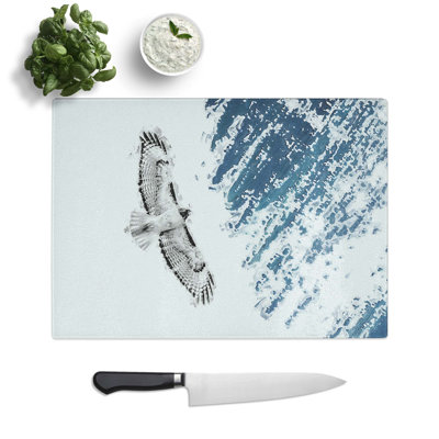 Tempered Glass Buzzard Bird Chopping Board