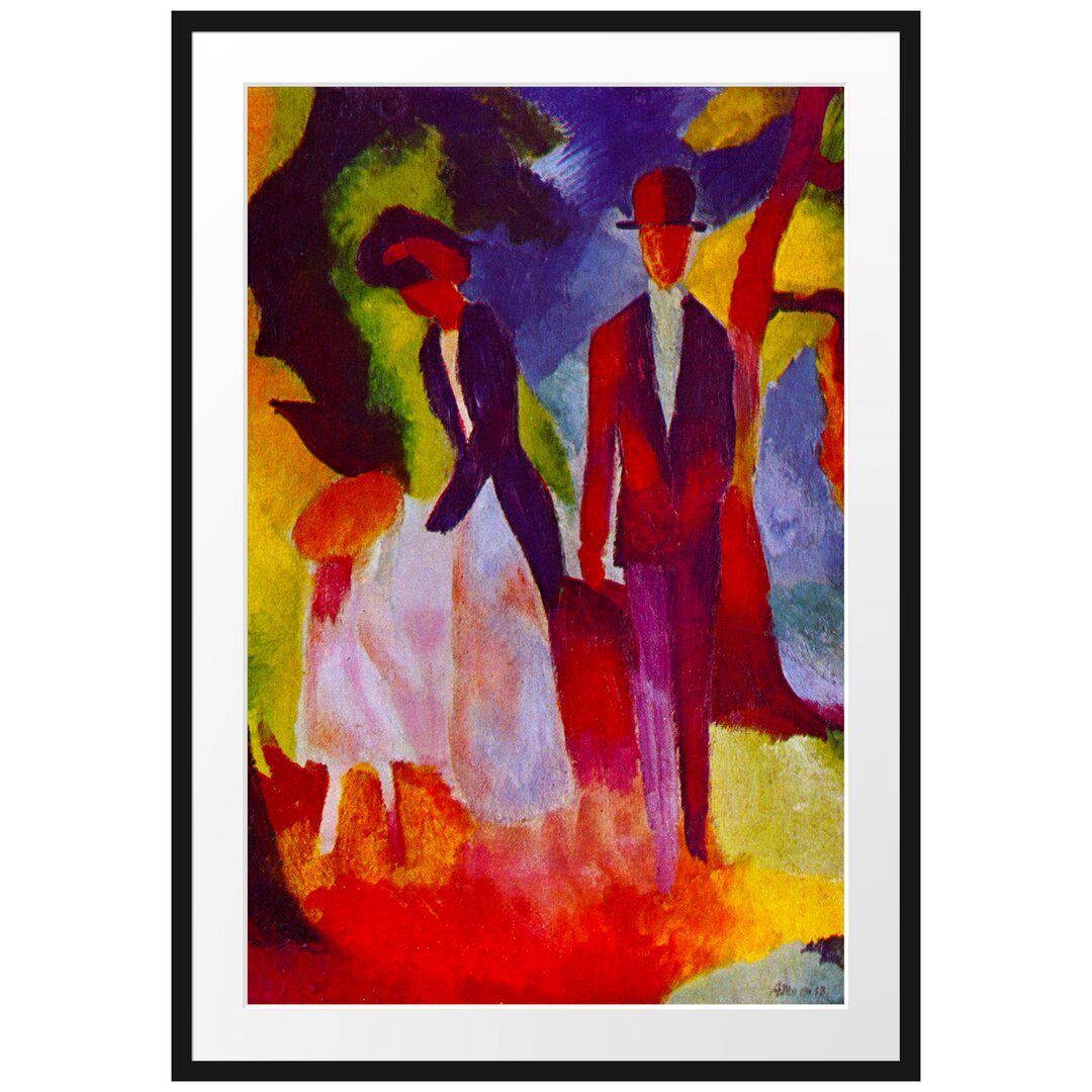 Gerahmter Kunstdruck People at the Blue Lake von August Macke