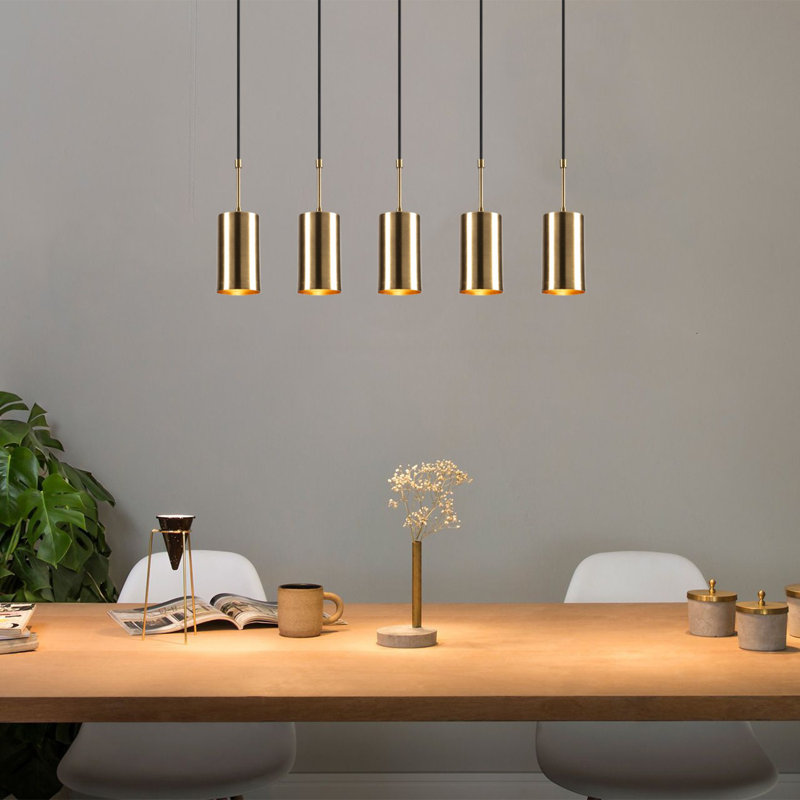 Mavek 5 - Light Kitchen Island Pendant, Brass/Black