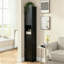 Grande armoire de salle de bain autoportante étroite 71 pouces à 5 niveaux avec tablette réglable en métal-207474814