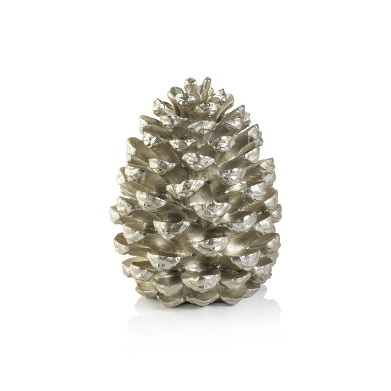 Figurine argentée, H 14 po x l 10,75 po x P 10,75 po
