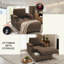 Chaise d'appoint avec repose-pieds avec rangement, méridienne convertible simple avec dossier inclinable, porte-gobelets, ports USB-C-1672463990