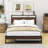 Maroma Metal and Wood Platform Bed with Twin Size Trundle-1049616843-1049616842