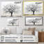 Minimalisme, arbres en chêne noir et blanc II, art mural sur toile de chêne-97042491-97042486