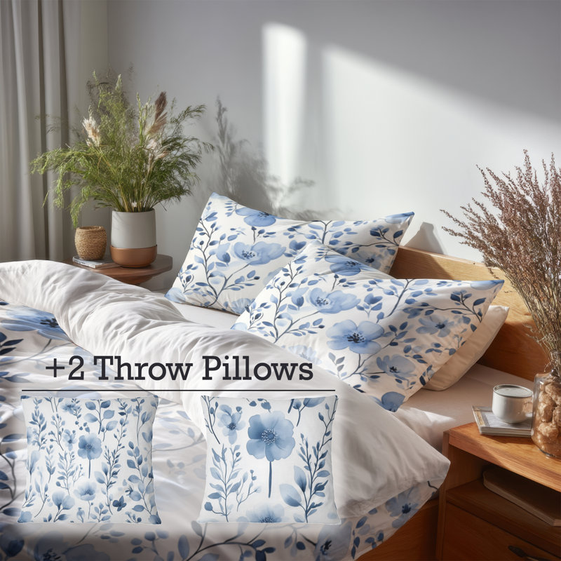 Ensemble d'édredon 6 pièces Coastal, Queen Comforter + 5 Additional Pieces