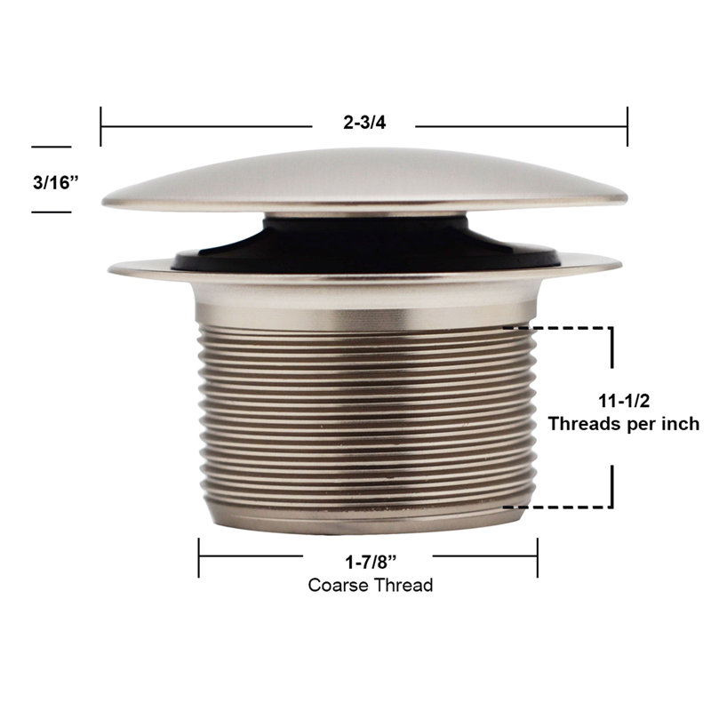 Powder Coat White 1.5" Mushroom Tip-Toe Bathtub Drain Stopper