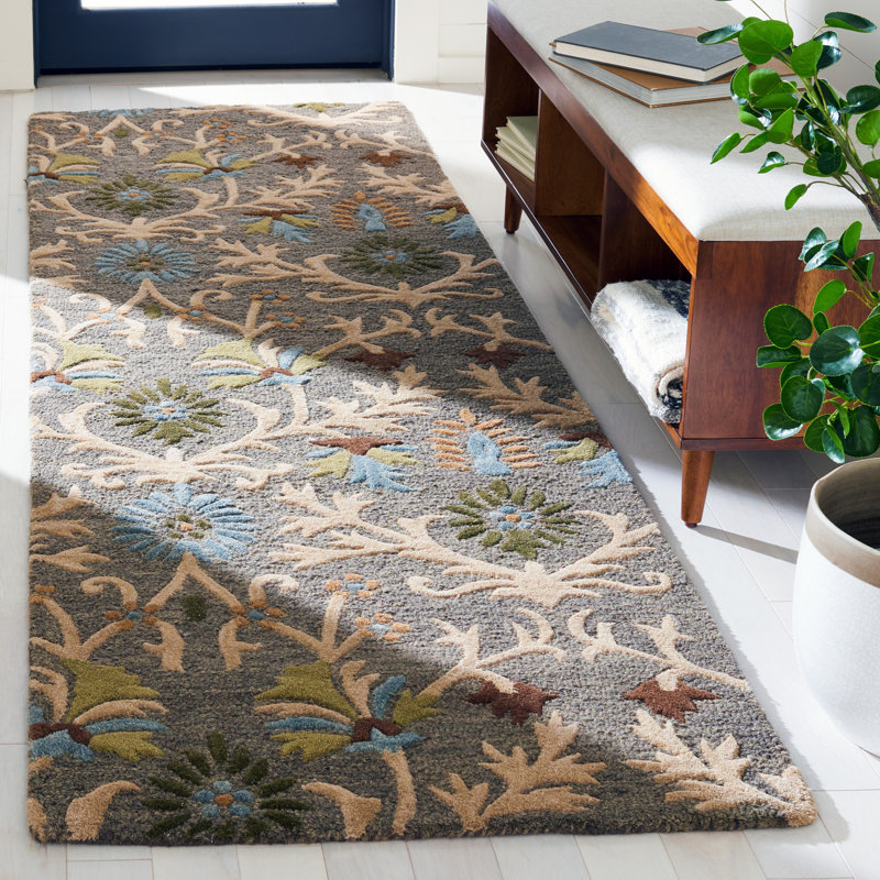 Tapis en laine touffeté à la main Cannen, Tapis de couloir 2 pi 6 po x 6 pi