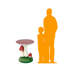 Statue de table d'appoint rouge surdimensionnée champignon