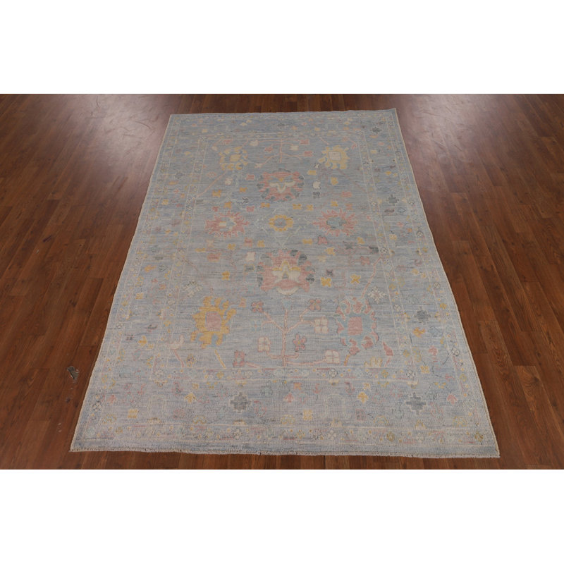 Tapis bleu All-Over Oushak 5 x 7