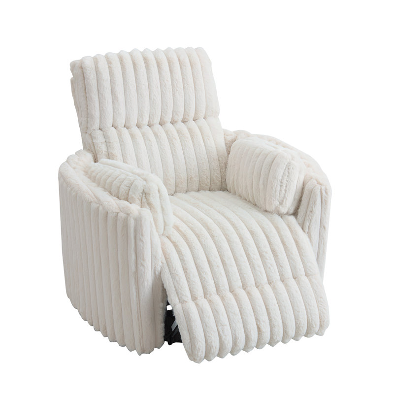 Fauteuil inclinable électrique à bascule, Fausse fourrure blanche